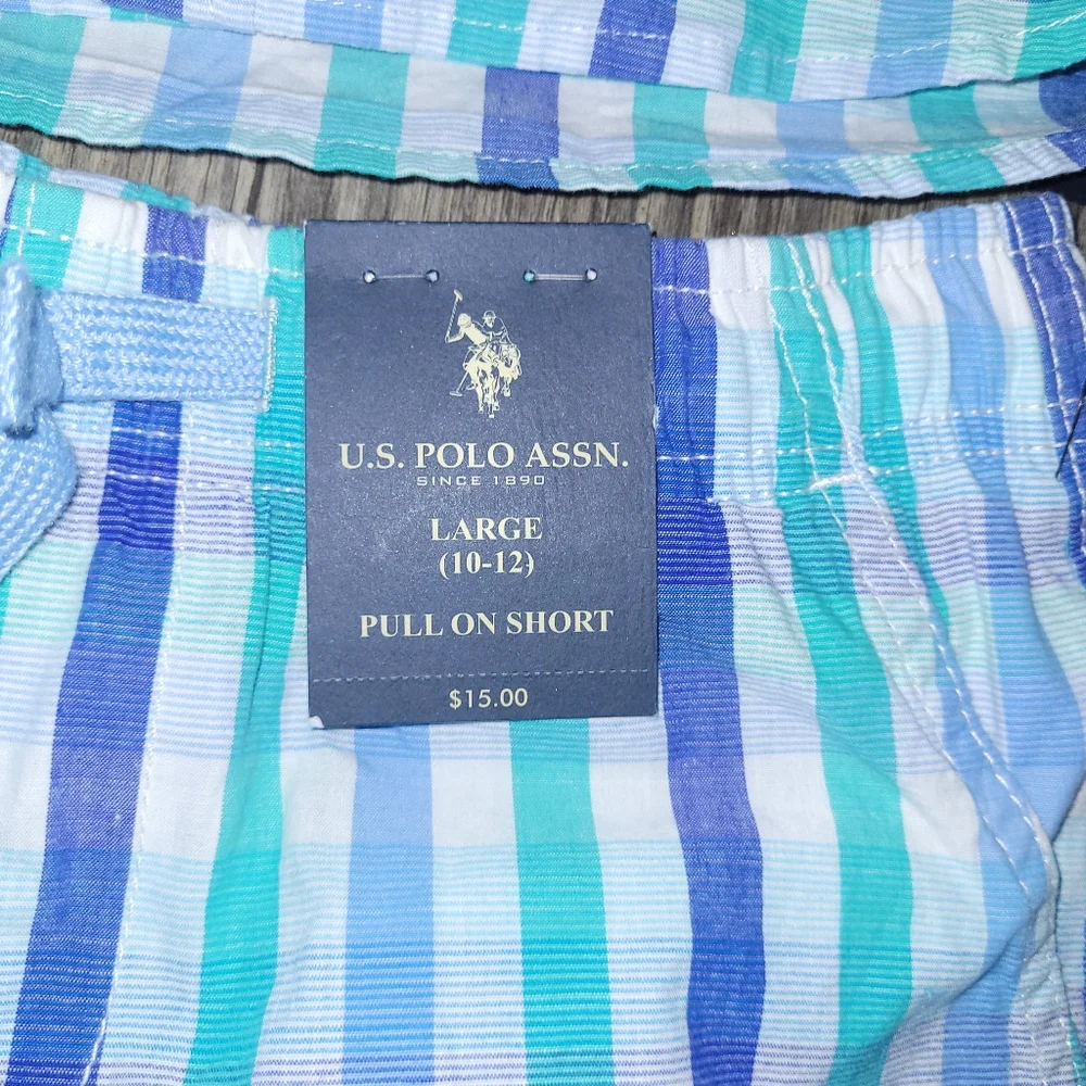 U.S. Polo Assn. Kids Plaid Pajama Set - Blue, Green, and White
